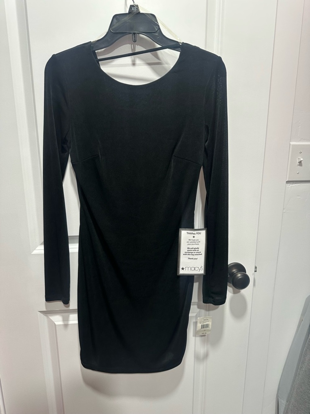 Macy's Black Long-Sleeve Scoop-Neck Midi Dress